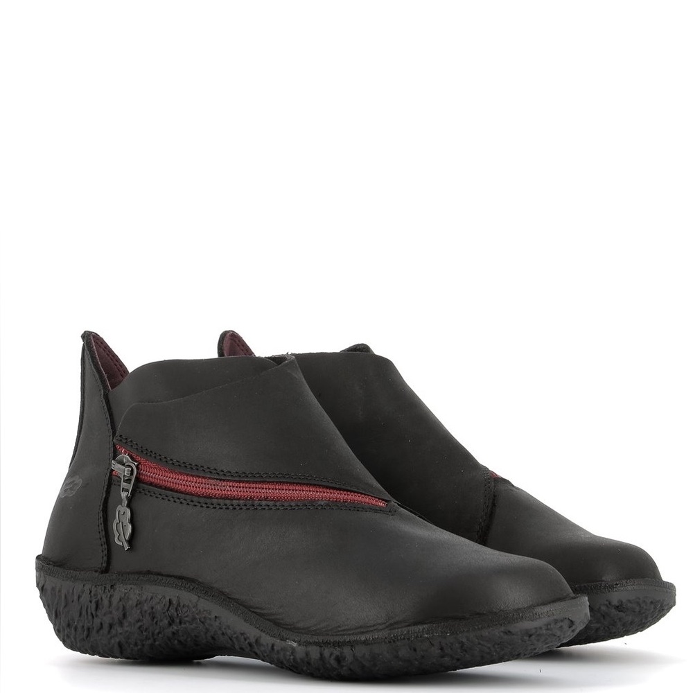 Loints of Holland Black Ankle Boots, Red Zipper, EUC, look NEW! Size UK 39, US 8 - Picture 13 of 15